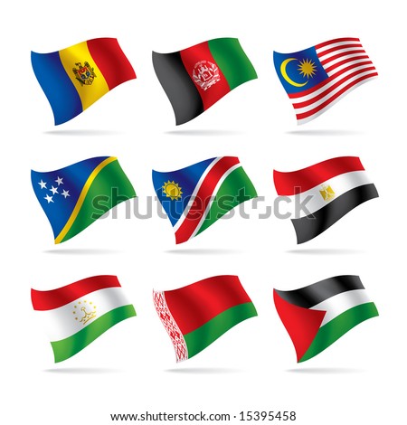 world flags vector. Vector set of world flags