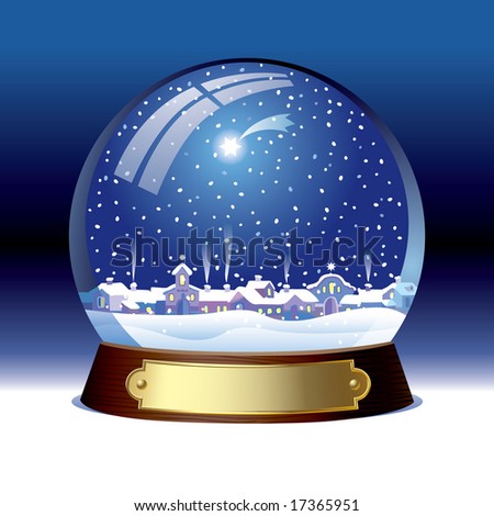 Vector snow globe with a town within Vector snow globe with a town within