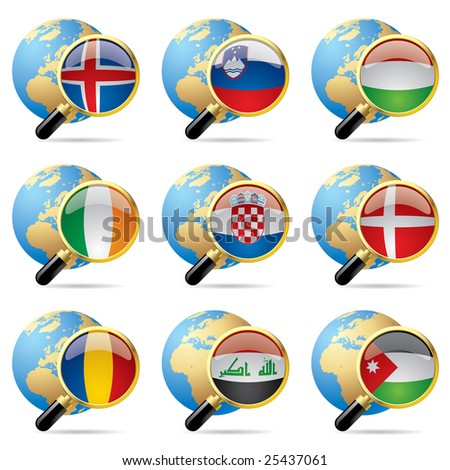 World+flags+globe