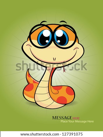 Cute Cartoon Snake Stock Vector Illustration 127391075 ...