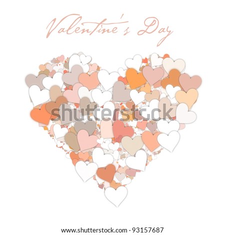 valentine\'s day heart made up of small hearts