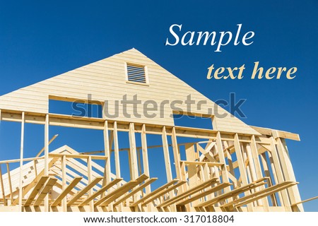 construction of a wooden house in the suburbs