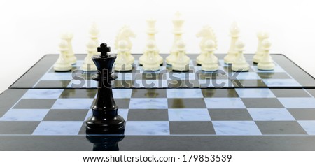 One Black King against white chess
