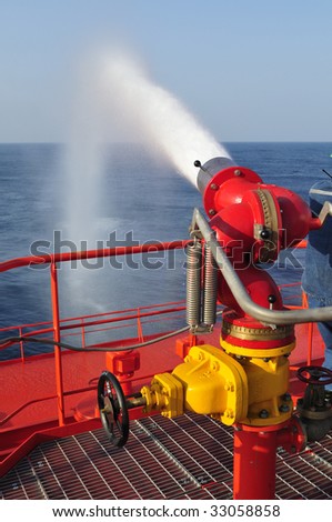 Fire fighting foam/water gun onboard of tanker ship