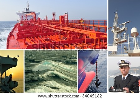 Marine merchant fleet collage - tankers