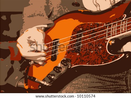 wallpaper guitar bass. stock vector ass guitar