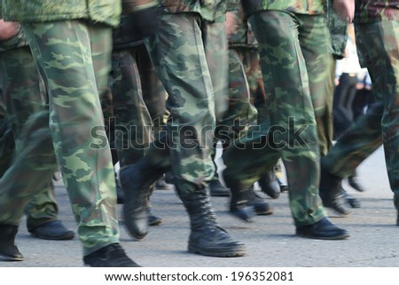 Soldiers parade boots feet