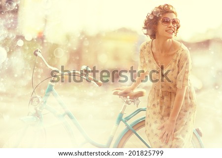 Girls summer vintage bike