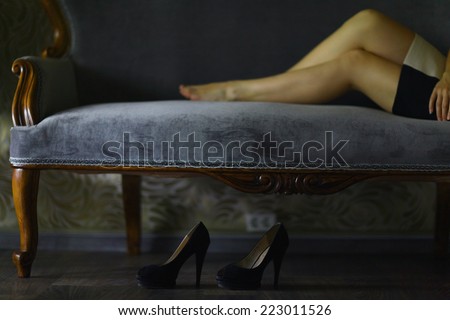 legs shoes high heel leisure sofa