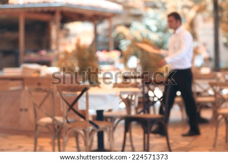 summer restaurant blurred background