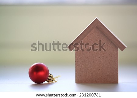 wooden toy house - home purchase mortgage concept