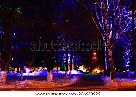 urban landscape lighting decoration tree garlands