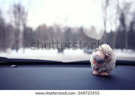 toy sheep background car panel