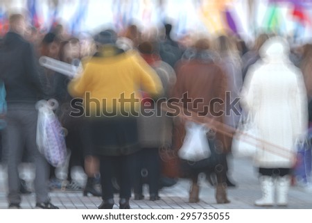 blurred background defocusing city people crowd