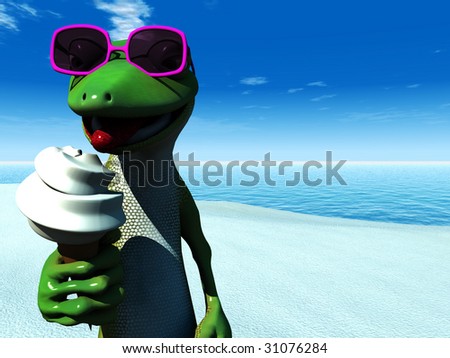 sunny beach cartoon. stock photo : A cool cartoon