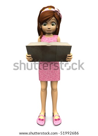 cute cartoon girl characters. stock photo : A cute cartoon