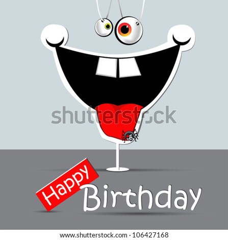Funny Picture Cards on Happy Birthday Funny Card Smile Stock Vector 106427168 Shutterstock