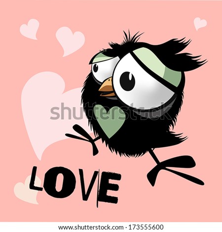 Happy Valentine's Day funny little bird love