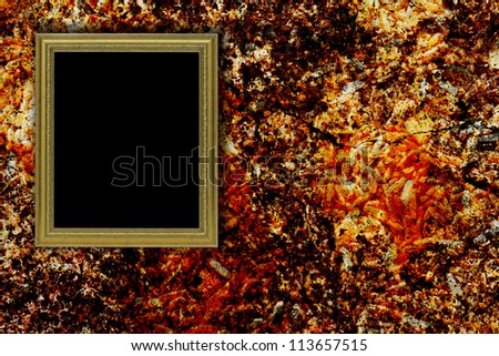 Vintage frame on abstract the old grunge wall for background