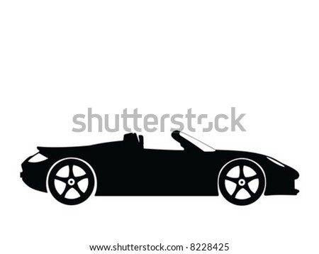 Sport Cars on Silhouette A Sport Car  Vector Illustration   8228425   Shutterstock