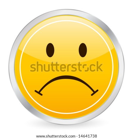 sad smiley face clip art. stock vector : Sad face yellow