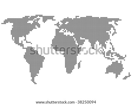 stock vector : World map formed by dots. Vector illustration.