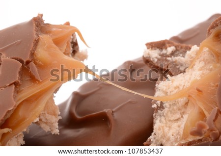 Chocolate with caramel closeup
