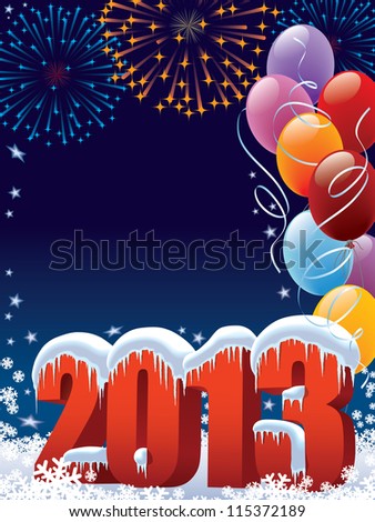 New Year 2013 decoration with copy space for your message New Year 2013 decoration with copy space for your message