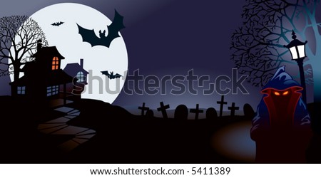 Halloween night, perfect illustration for Halloween holiday