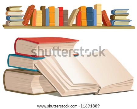 Collection Of Books. stock vector : Collection of