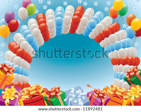 stock photo : Balloons decoration ready for birthday and party