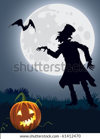 Halloween scary person, illustration for Halloween holiday