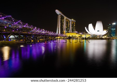 Singapore, Singapore - December 12, 2014: excursion trip to Singapore, Marina Bay Sands