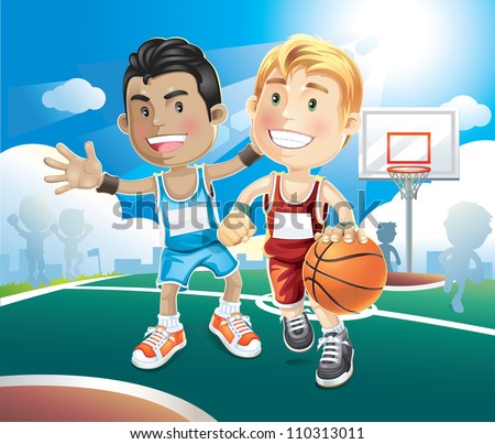 cartoon characters basketball