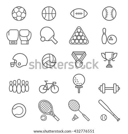 Set of sport icons. Vector Illustrations.