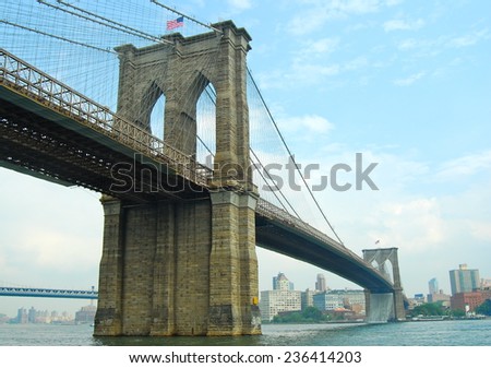 Brooklyn Bridge in New York City on June 26, 2008, USA.