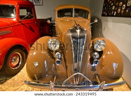 Reno, Nevada - May 29, 2014: Vintage cars in the National Automobile Museum, Reno, Nevada, USA.
