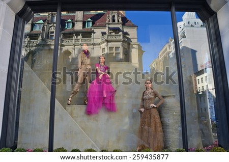 New York City - MArch 9, 2015: Spectacular window display at Ralph Lauren in NYC on March 9, 2015.
