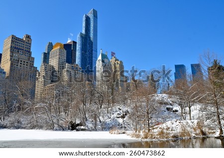 Central Park in the winter, Manhattan, New York City, USA.