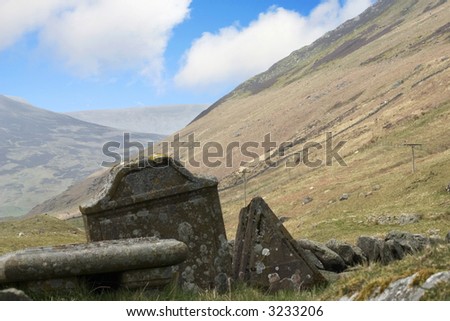 A very old burial ground in a peaceful highland glen in Scotland