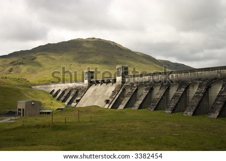 The Hydro Electric Power Dam at Loch Lyon in Scotland