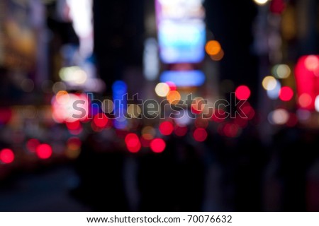 Times Square lights at night/Times Square at Night/Blurred Times Square lights and traffic at night