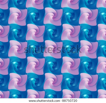 Seamless texture/background made of blue squared twirls