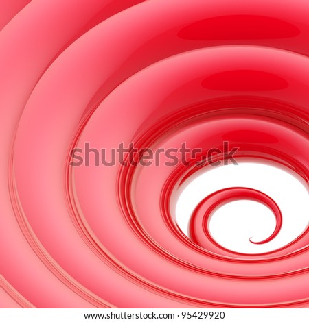 Abstract wavy vortex twirl glossy red background