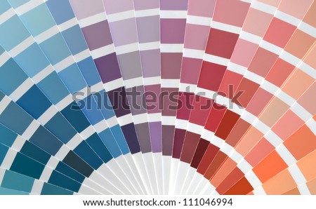 Close up of a pantone color catalog