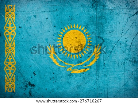 grunge flag of Kazakhstan