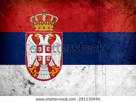 grunge flag of Serbia