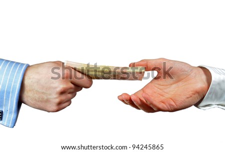 Hands Exchanging Money