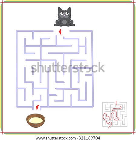 Help the car go through a maze and find saucer of milk. Educational game for children. Educational game for children.