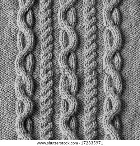 Handmade Grey Knitting Wool Texture Background